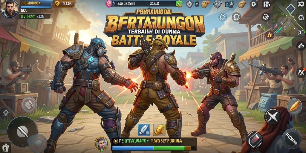 Screenshot menunjukkan momen seru dalam pertempuran Battle Royale.