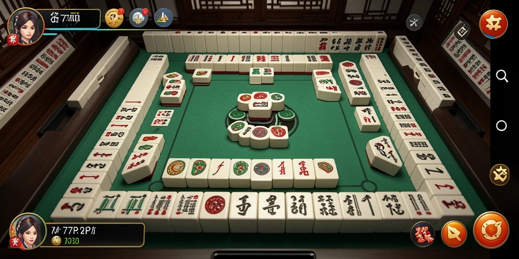 Tampilan seru gameplay Mahjong di 77RP dengan desain yang menarik.