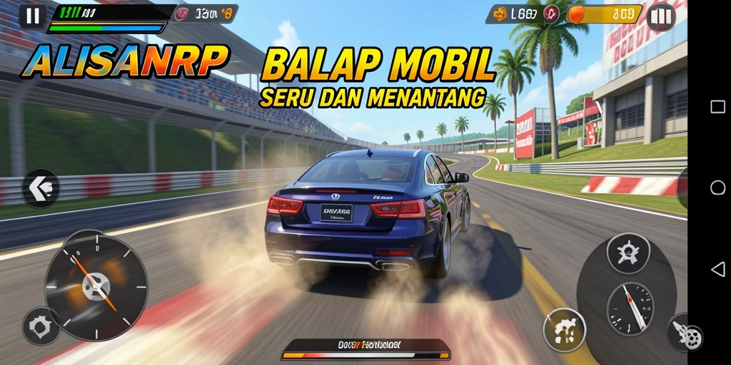 Tampilan aksi balap seru dalam ALISANRP.