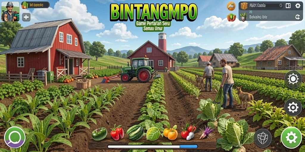 Tampilan gameplay pertanian yang seru dan interaktif.
