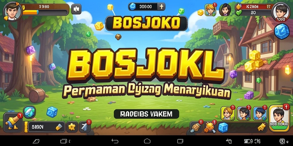 Tampilan gameplay <strong>BOSJOKO</strong> yang penuh warna dan menantang.