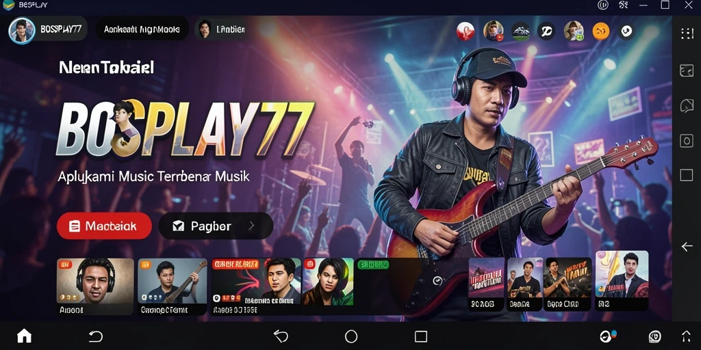Tampilan gameplay aplikasi musik BOSPLAY77 yang menarik dan interaktif.