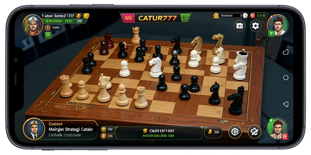 Tampilan gameplay catur yang mendebarkan di CATUR777.
