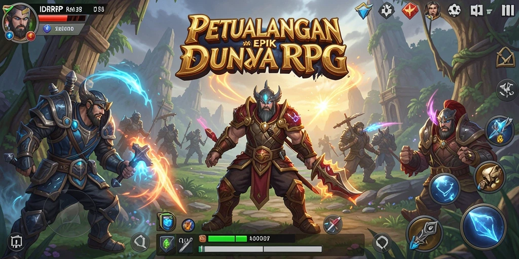 Tangkapan layar gameplay <strong>IDRRP</strong> menunjukkan aksi seru dalam pertempuran RPG.
