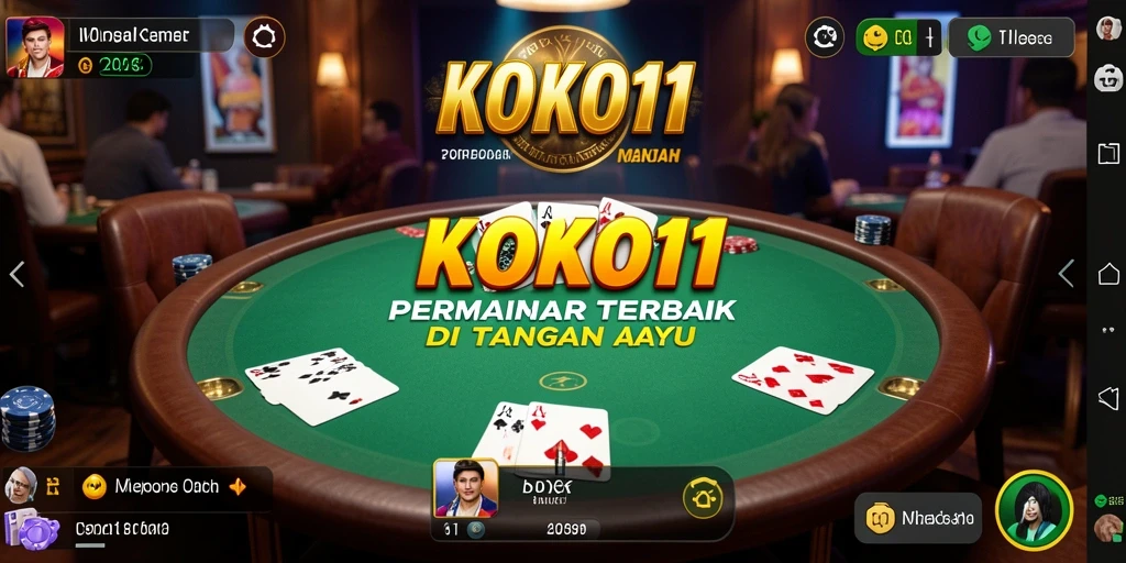 Tampilan gameplay KOKO11 dengan suasana poker yang seru dan menarik.