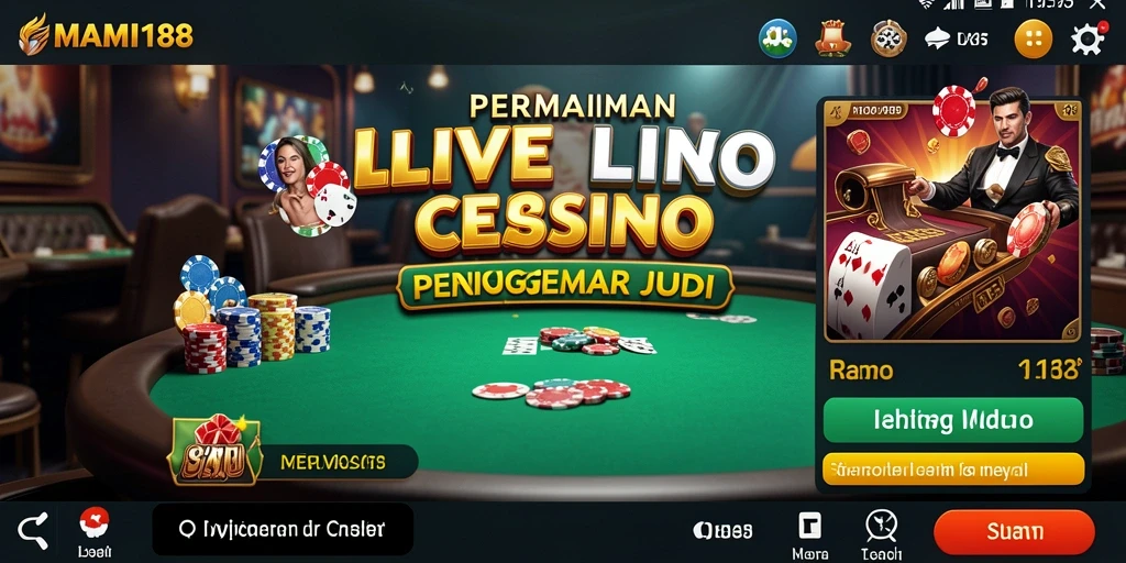 Tampilan gameplay MAMI188 yang mendebarkan dalam lingkungan Live Casino.