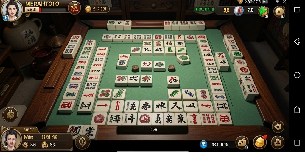 Tampilan gameplay Mahjong yang menarik di MERAHTOTO.