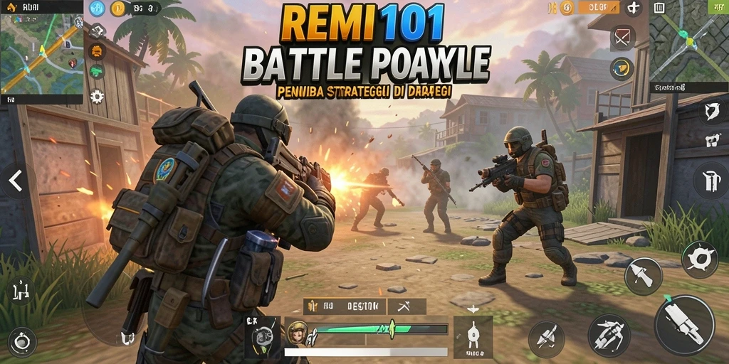Tampilan gameplay seru dalam pertempuran Battle Royale yang mendebarkan.