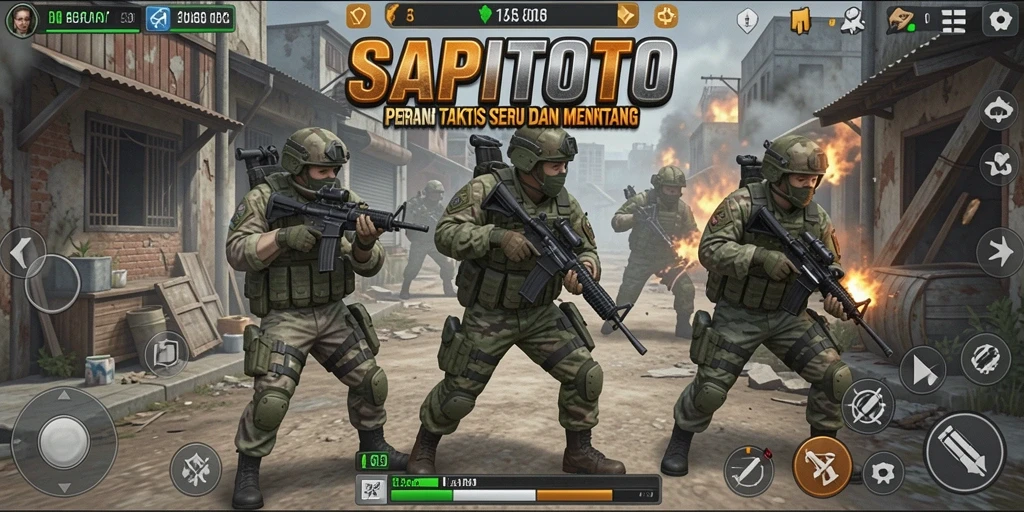 Tampilan gameplay menegangkan dari SAPITOTO dengan aksi yang intens.