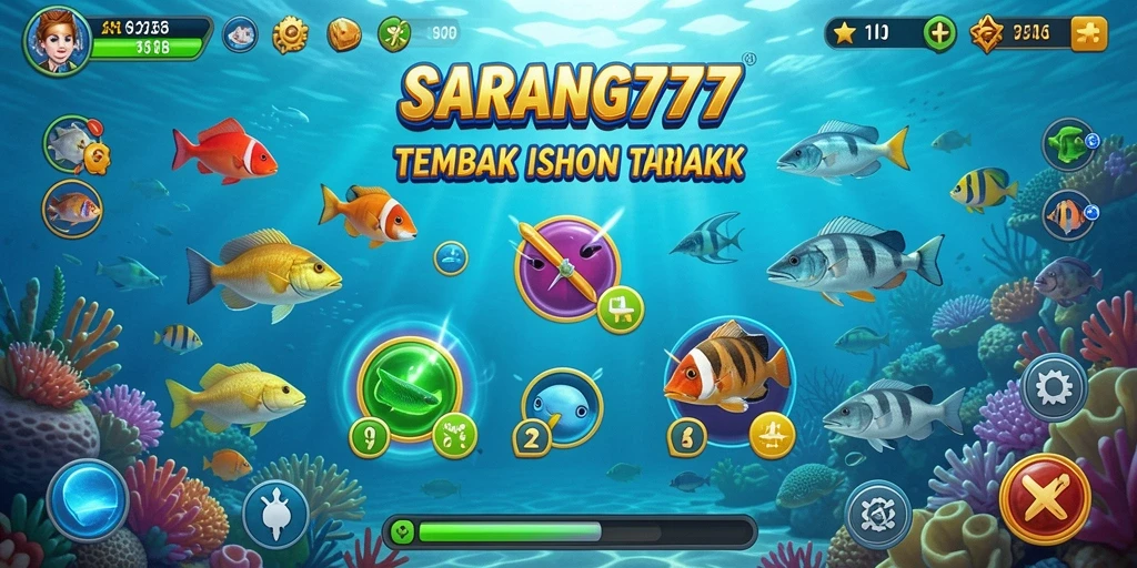 Tampilan gameplay <strong>SARANG777</strong> yang menakjubkan dengan aksi tembak ikan seru.