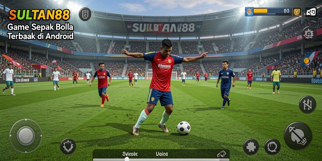 Tampilan gameplay menarik SULTAN88 dengan aksi sepak bola mendebarkan.