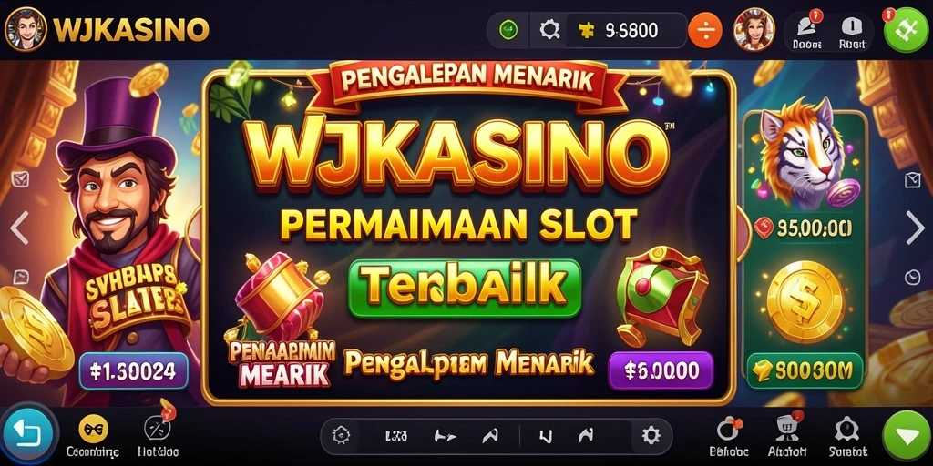 Screenshot gameplay utama WJKASINO yang menampilkan tampilan slot yang menarik.